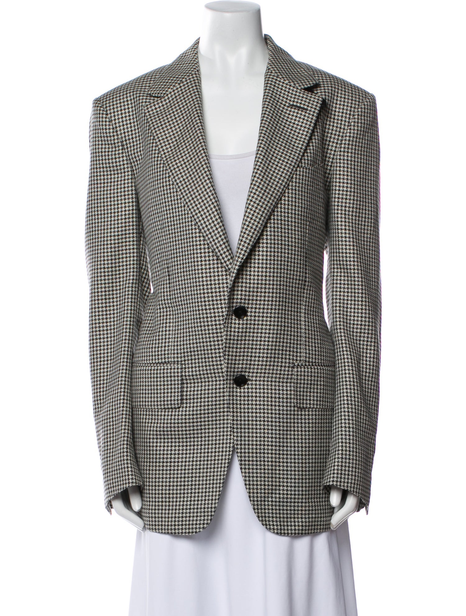 Tom Ford Wool Houndstooth Print Blazer