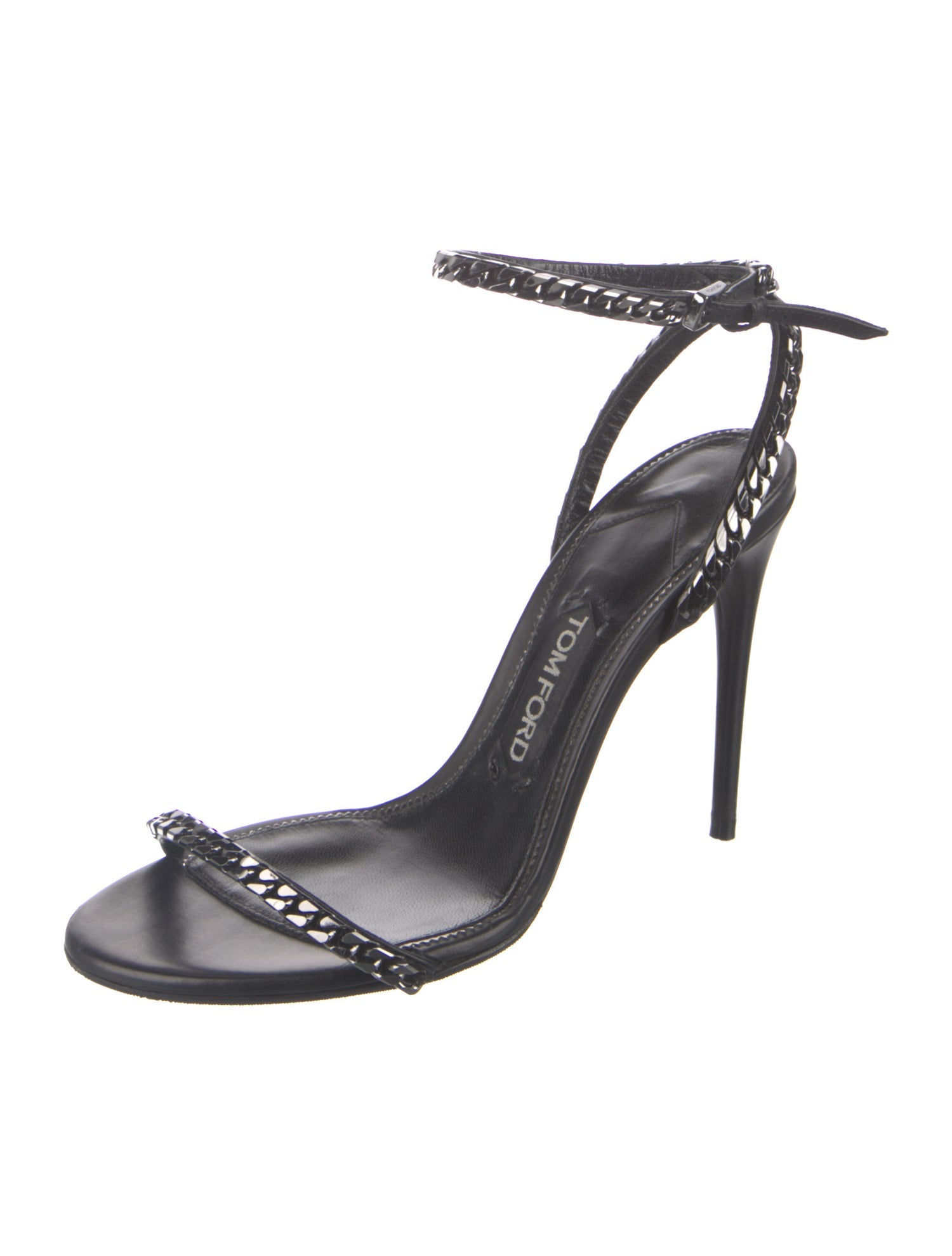 Tom Ford Leather Chain-Link Accents Sandals