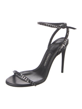 Tom Ford Leather Chain-Link Accents Sandals