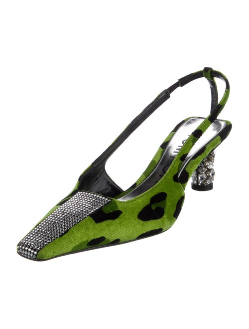 Tom Ford Suede Animal Print Slingback Pumps