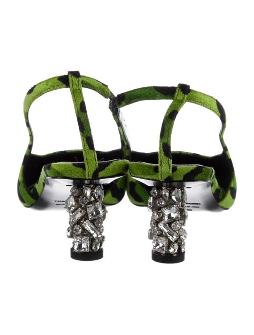 Tom Ford Suede Animal Print Slingback Pumps