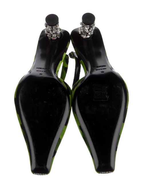 Tom Ford Suede Animal Print Slingback Pumps