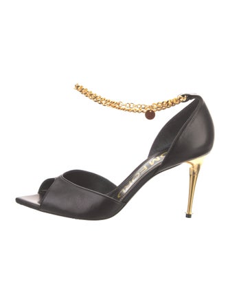 Tom Ford Leather Chain-Link Accents Sandals
