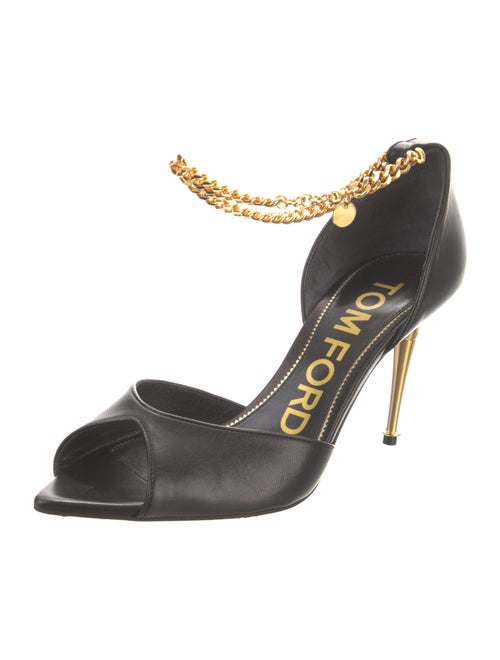 Tom Ford Leather Chain-Link Accents Sandals
