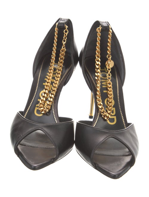 Tom Ford Leather Chain-Link Accents Sandals