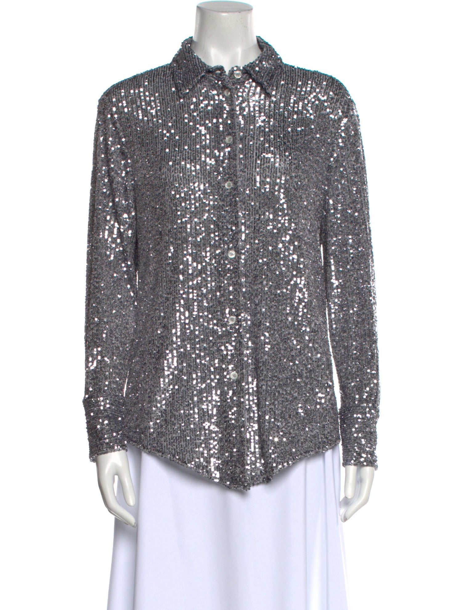 Tom Ford Printed Long Sleeve Button-Up Top