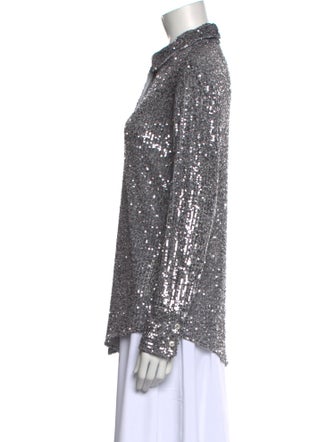 Tom Ford Printed Long Sleeve Button-Up Top