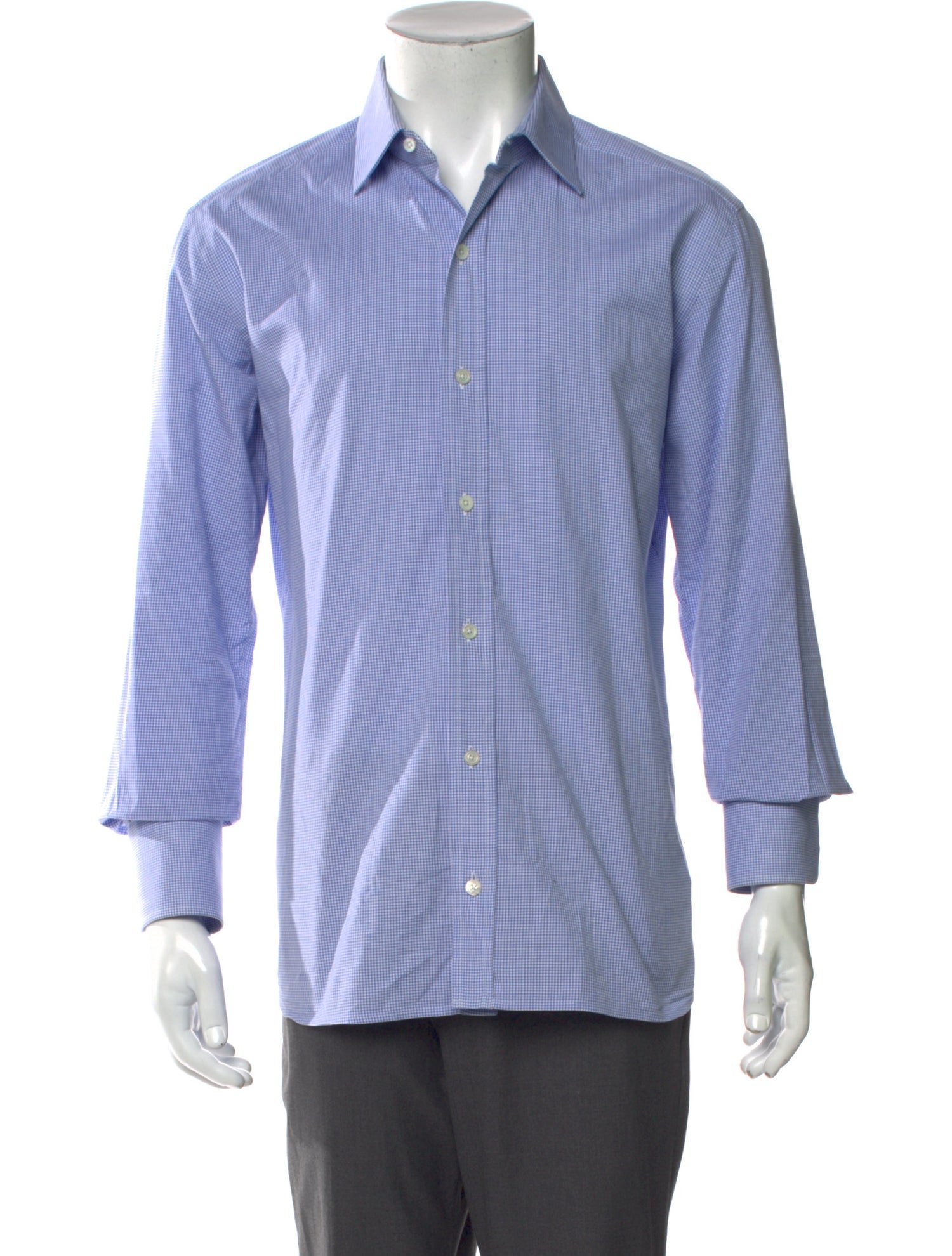 Tom Ford Plaid Print Long Sleeve Dress Shirt