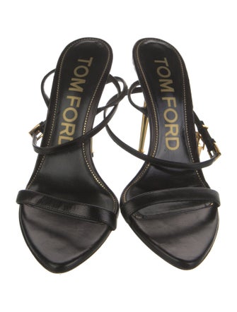 Tom Ford Leather Chain-Link Accents Slingback Sandals