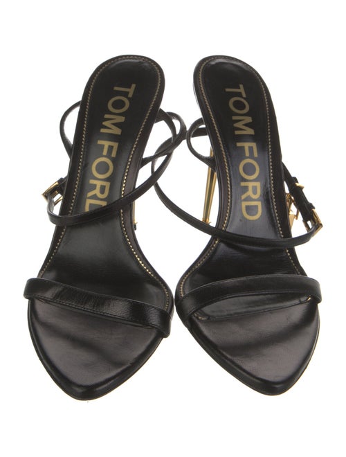 Tom Ford Leather Chain-Link Accents Slingback Sandals
