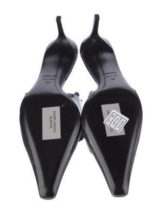 Tom Ford Leather Chain-Link Accents Slingback Pumps