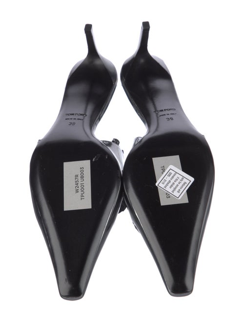 Tom Ford Leather Chain-Link Accents Slingback Pumps