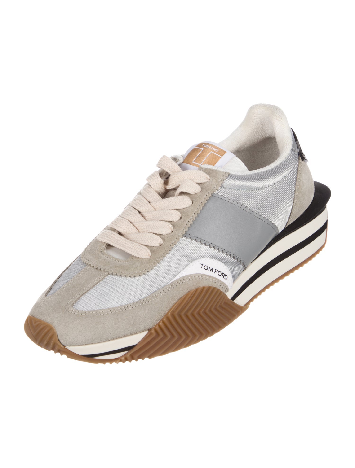 Tom Ford Suede Colorblock Pattern Athletic Sneakers
