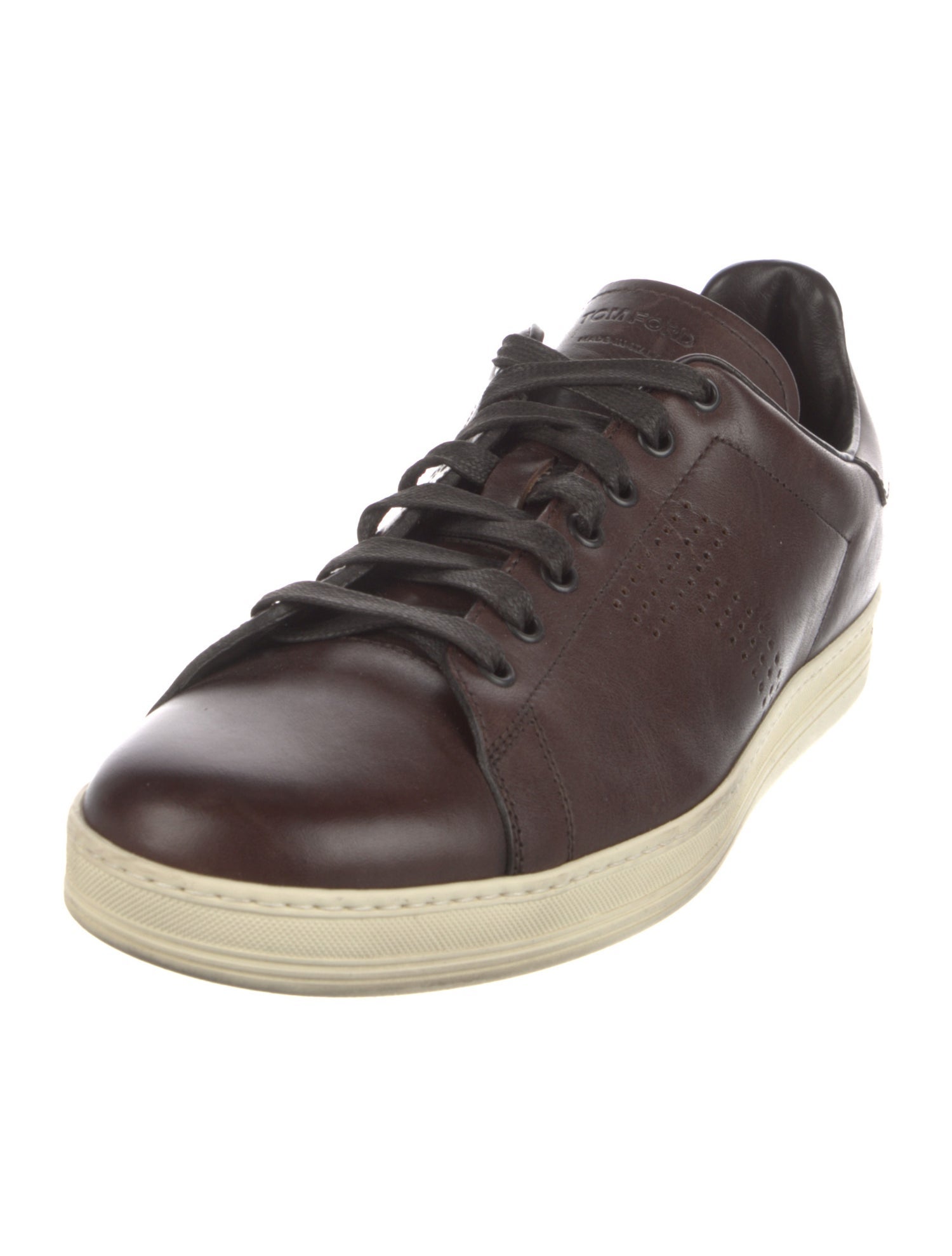 Tom Ford Leather Lasercut Accents Sneakers