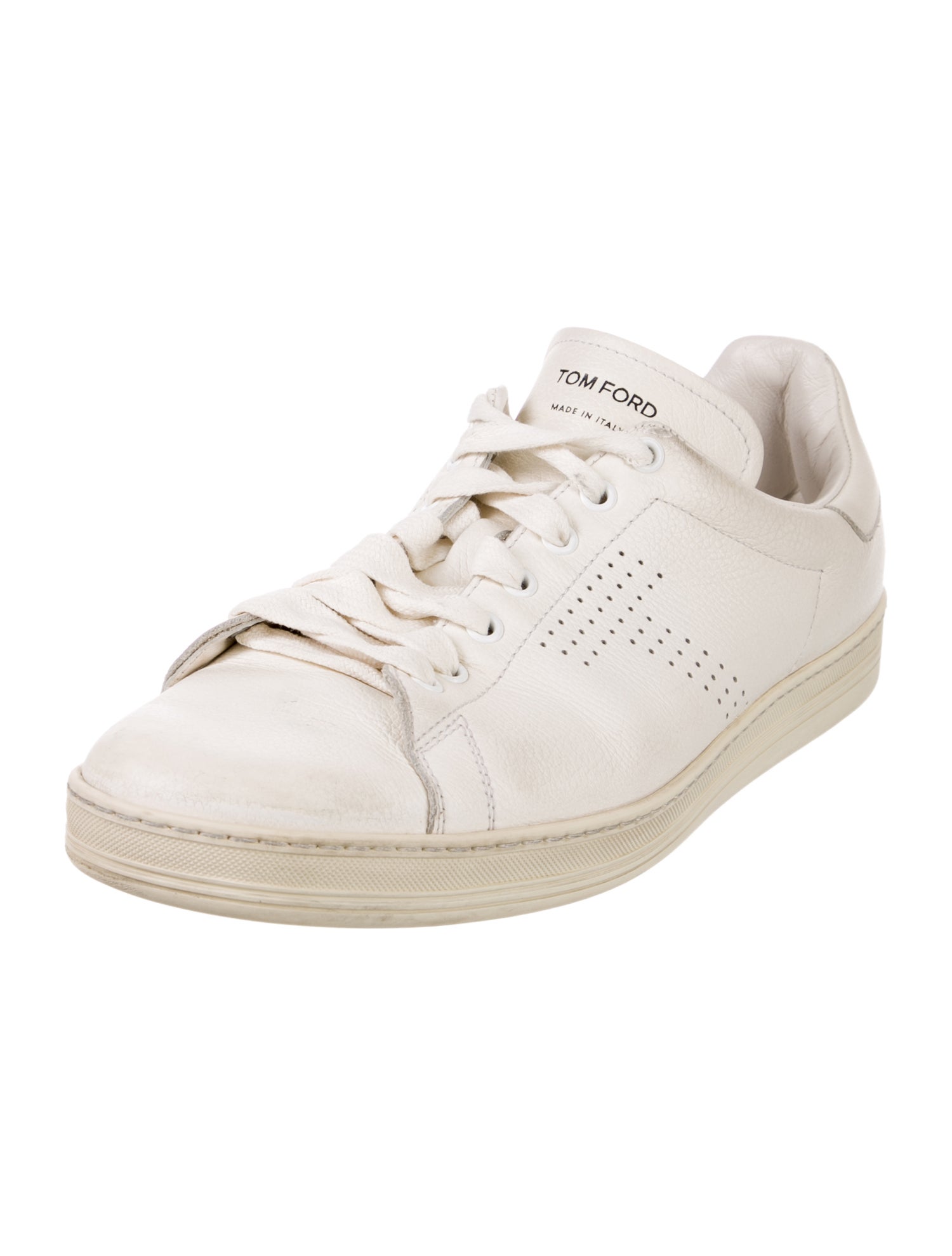 Tom Ford Leather Lasercut Accents Sneakers
