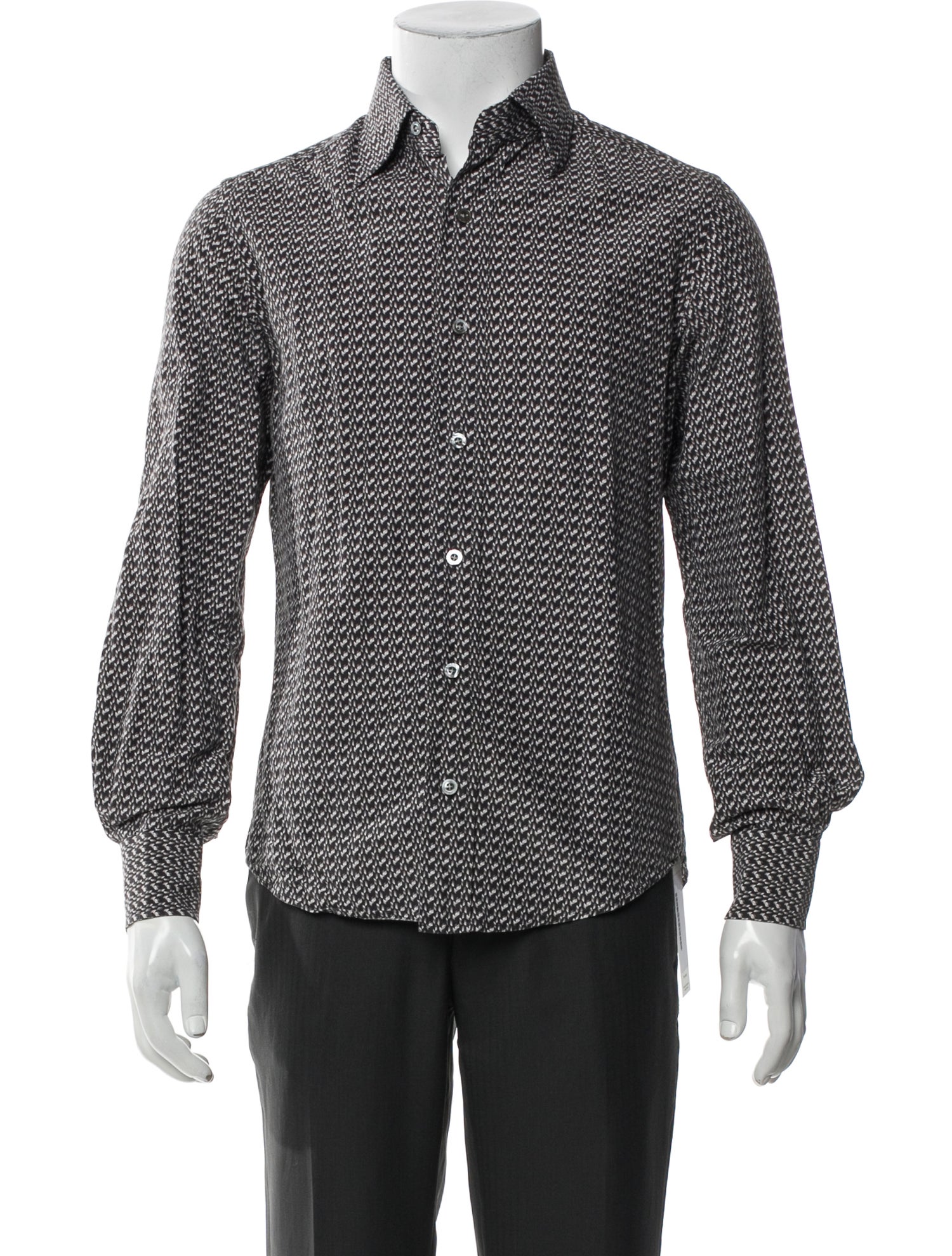 Tom Ford Printed Long Sleeve Denim Shirt