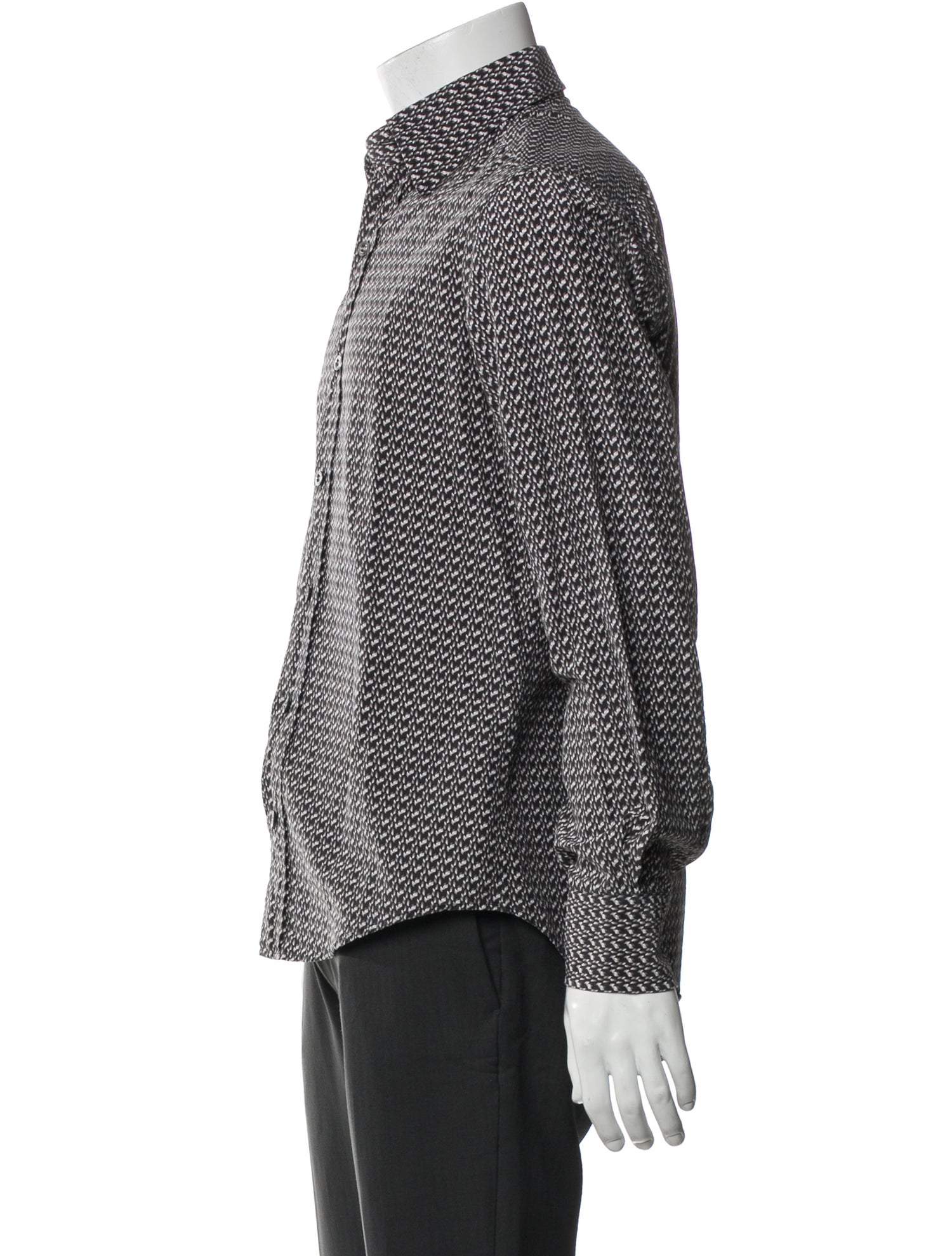 Tom Ford Printed Long Sleeve Denim Shirt