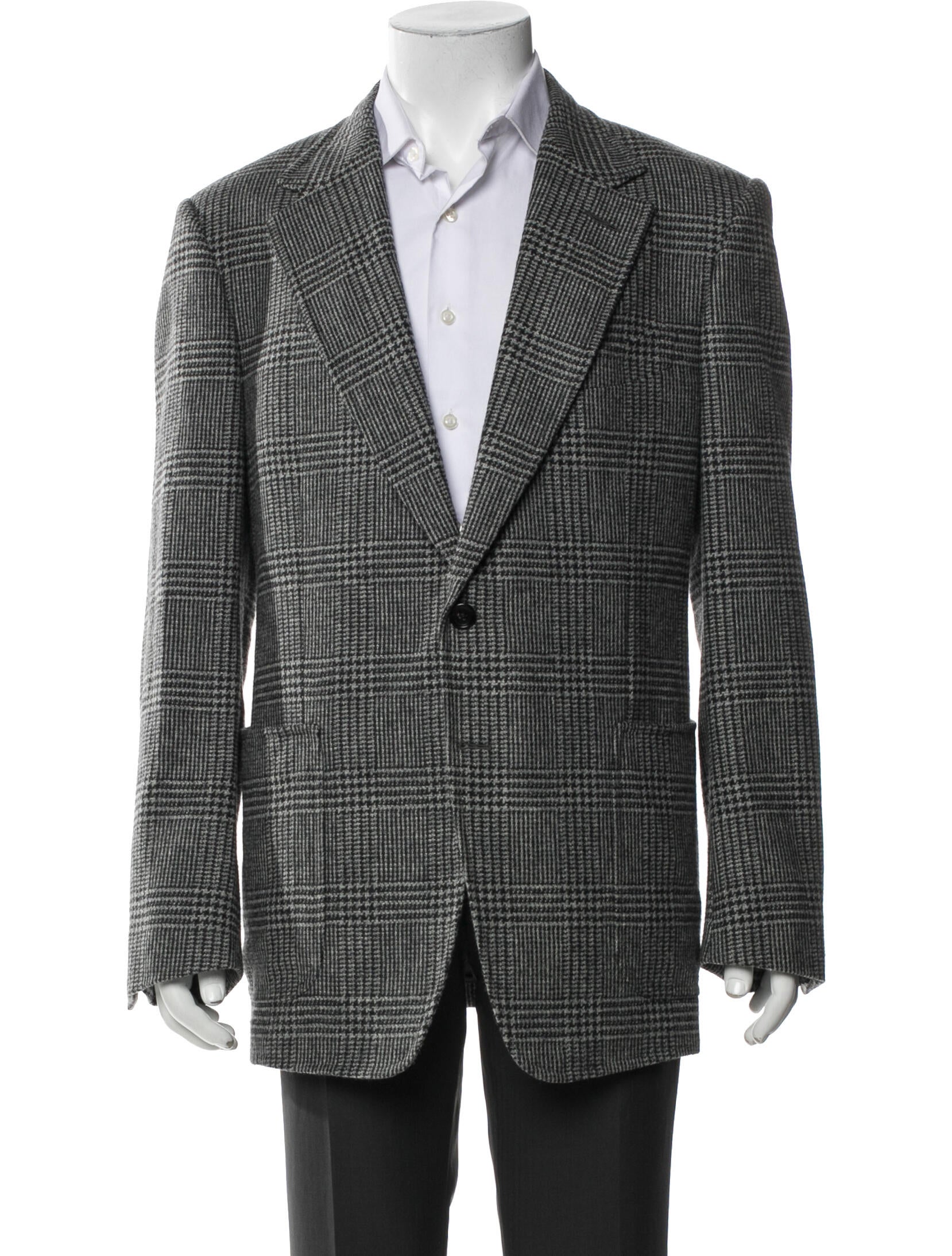 Tom Ford Wool Plaid Print Blazer
