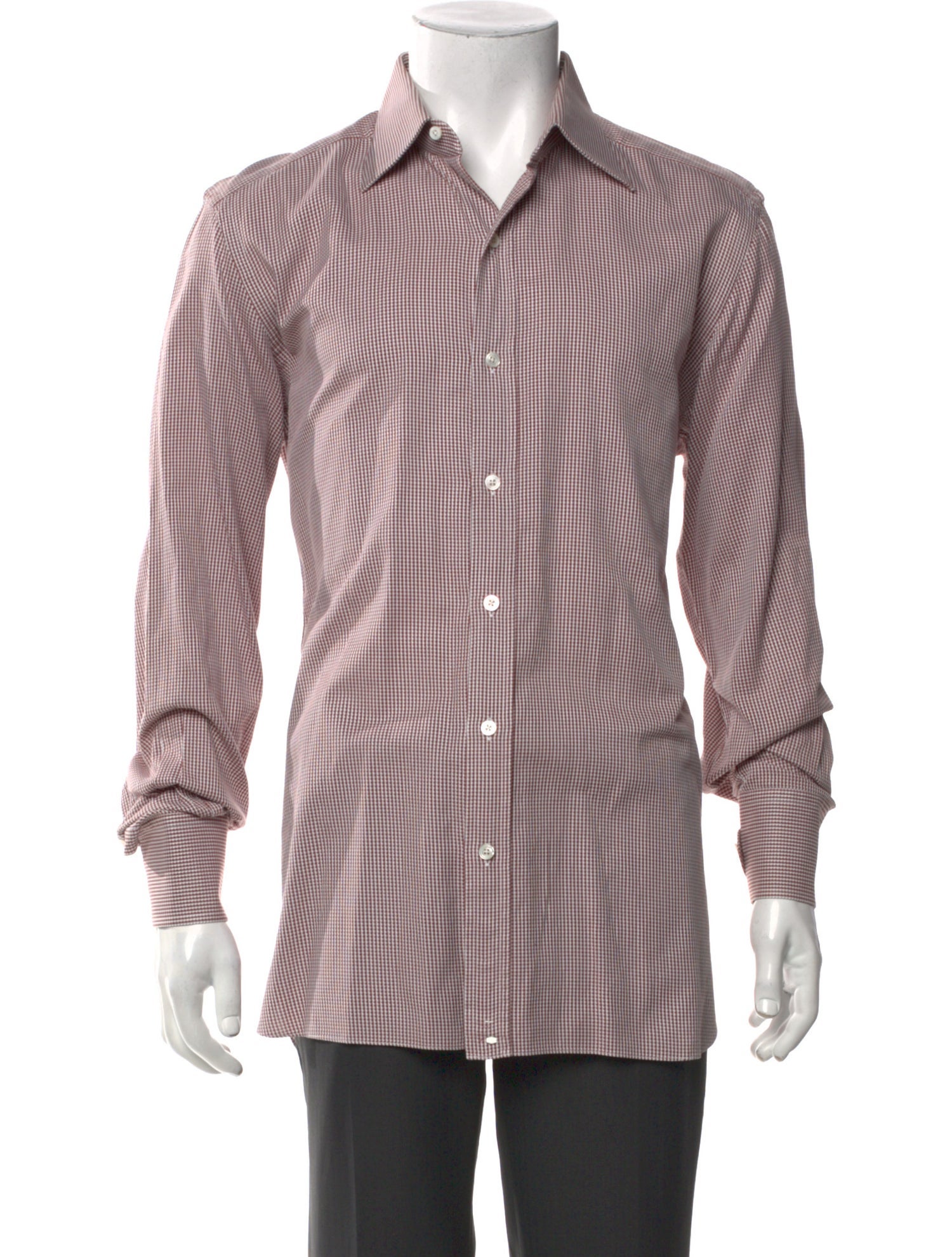 Tom Ford Plaid Print Long Sleeve Shirt