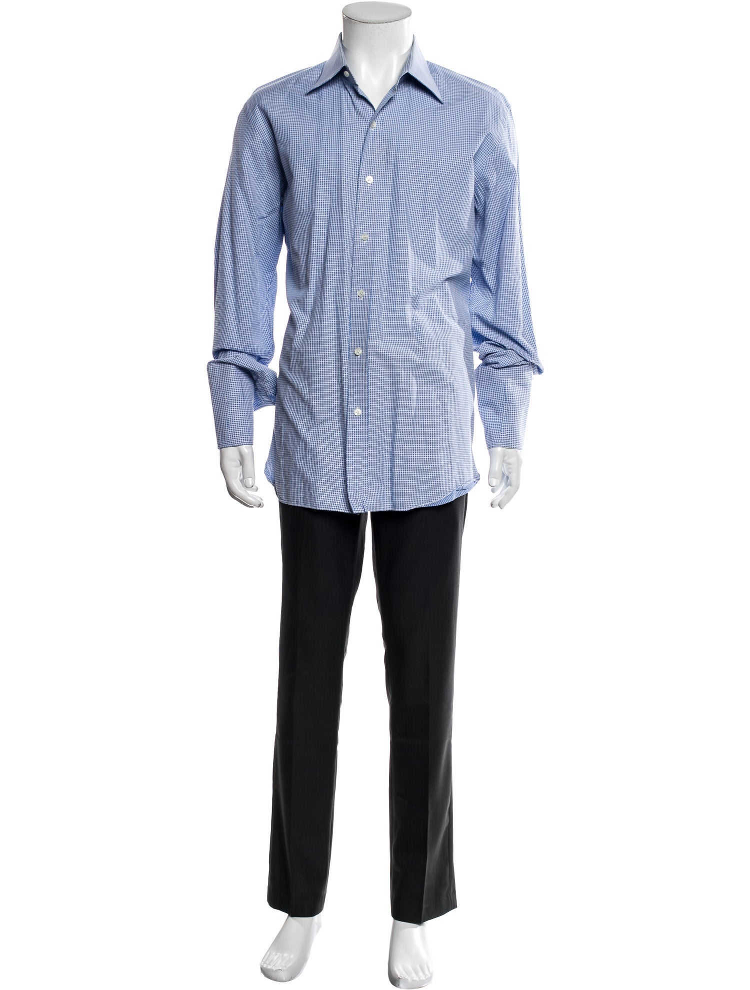 Tom Ford Plaid Print Long Sleeve Dress Shirt