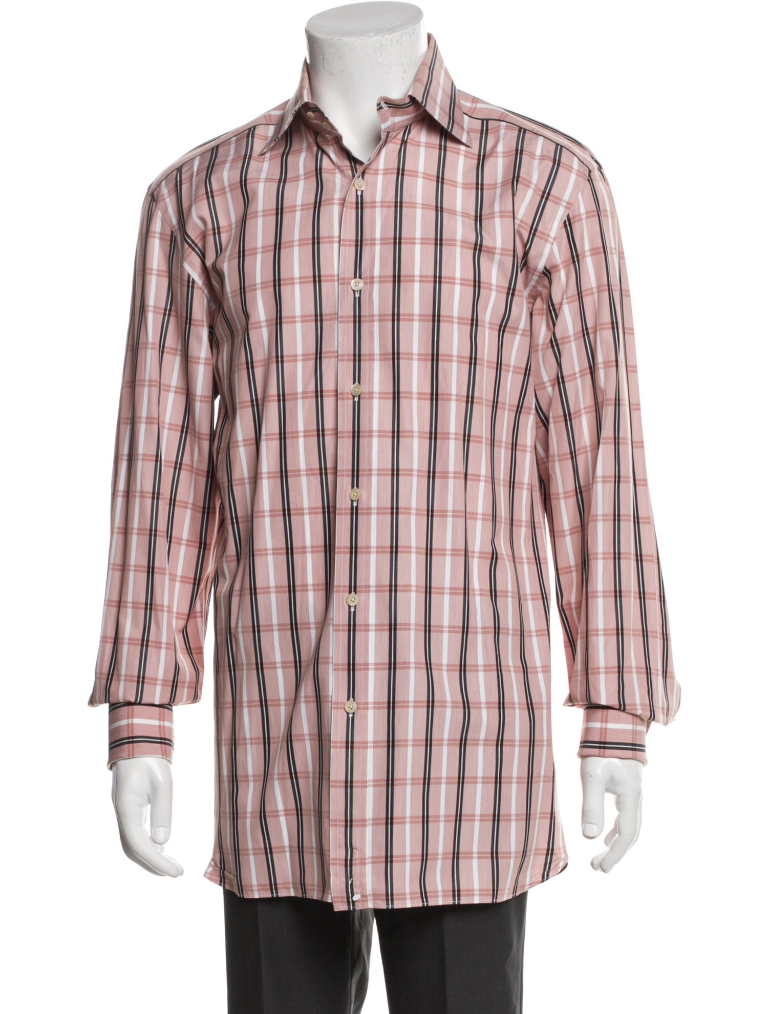 Tom Ford Plaid Print Long Sleeve Dress Shirt