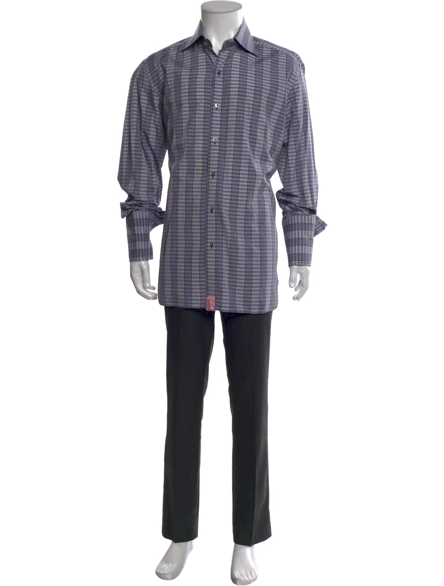 Tom Ford Plaid Print Long Sleeve Dress Shirt