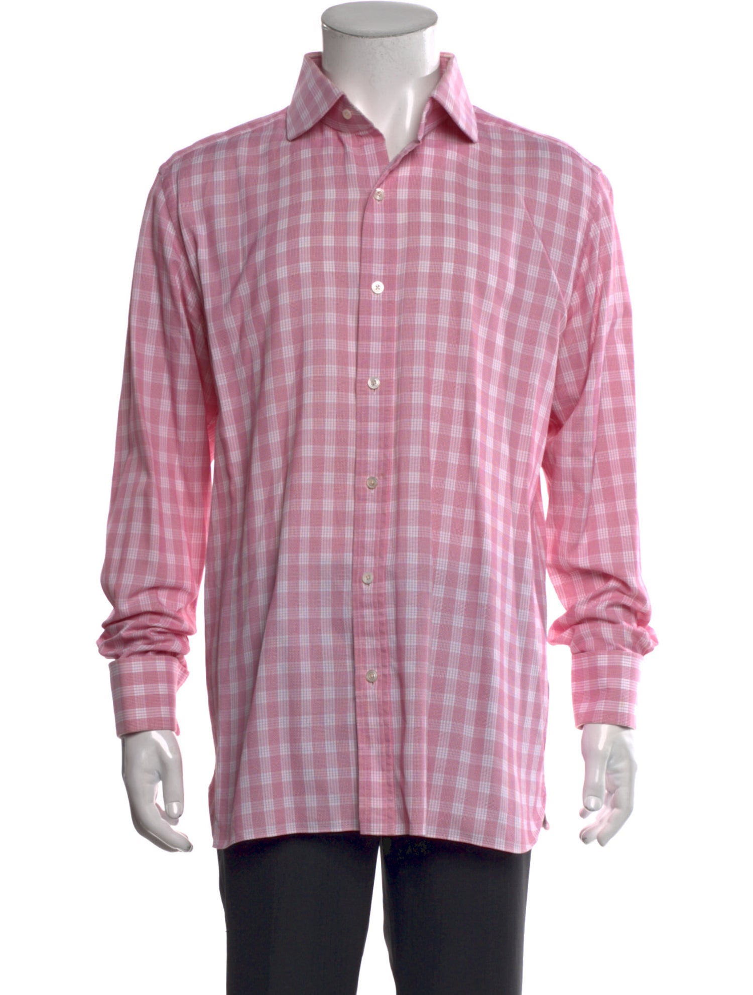 Tom Ford Plaid Print Long Sleeve Dress Shirt