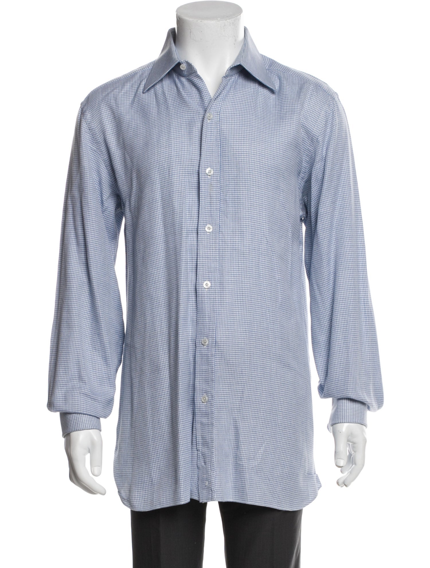 Tom Ford Plaid Print Long Sleeve Dress Shirt