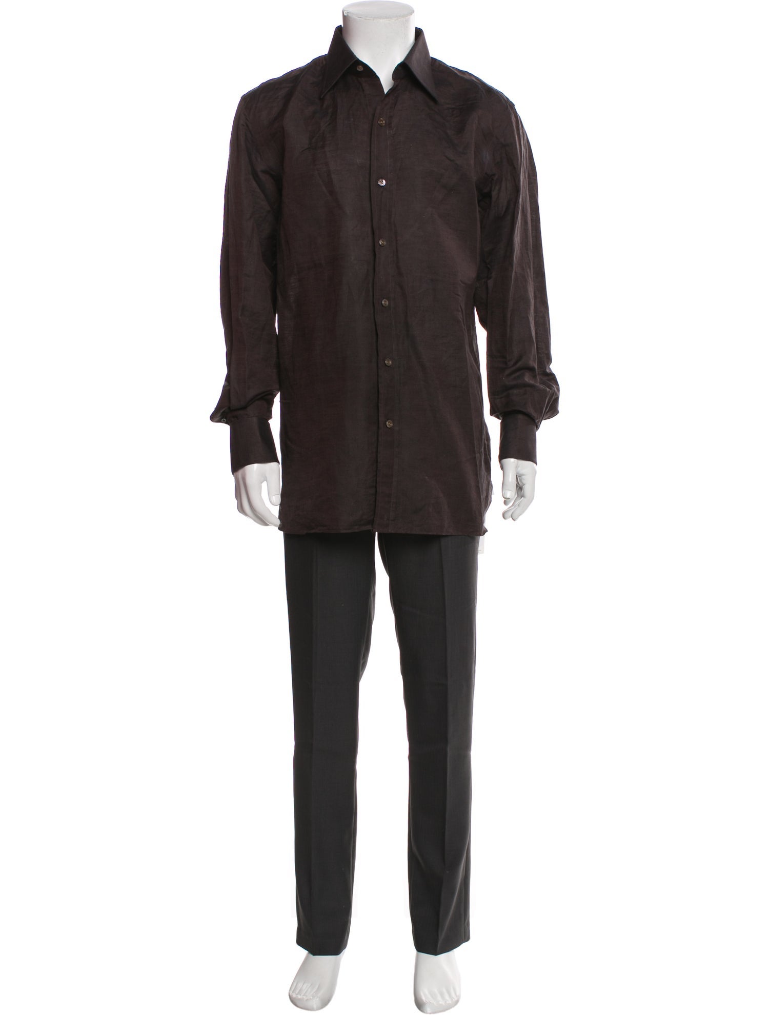 Tom Ford Linen Long Sleeve Dress Shirt