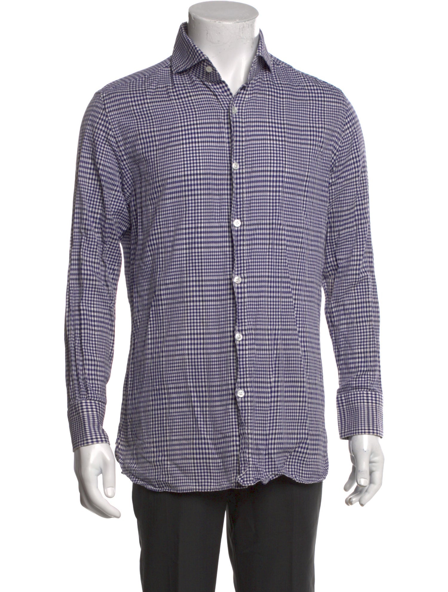 Tom Ford Plaid Print Long Sleeve Shirt
