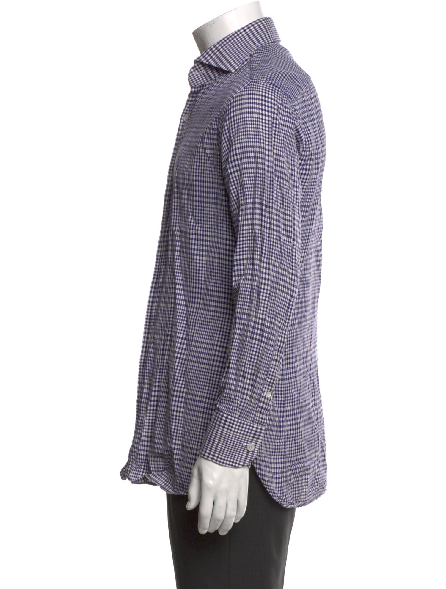 Tom Ford Plaid Print Long Sleeve Shirt