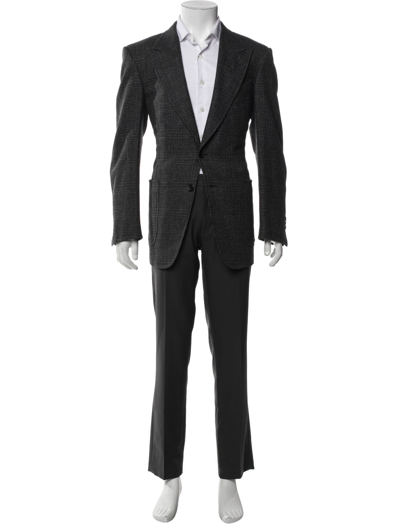 Tom Ford Wool Plaid Print Blazer