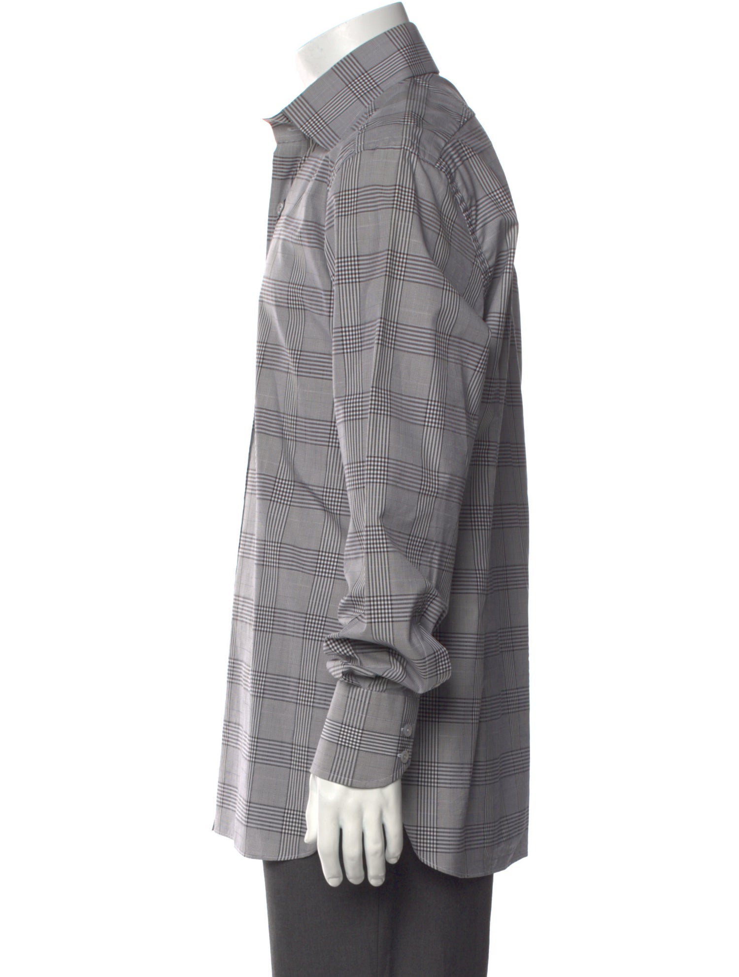 Tom Ford Plaid Print Long Sleeve Western Shirt