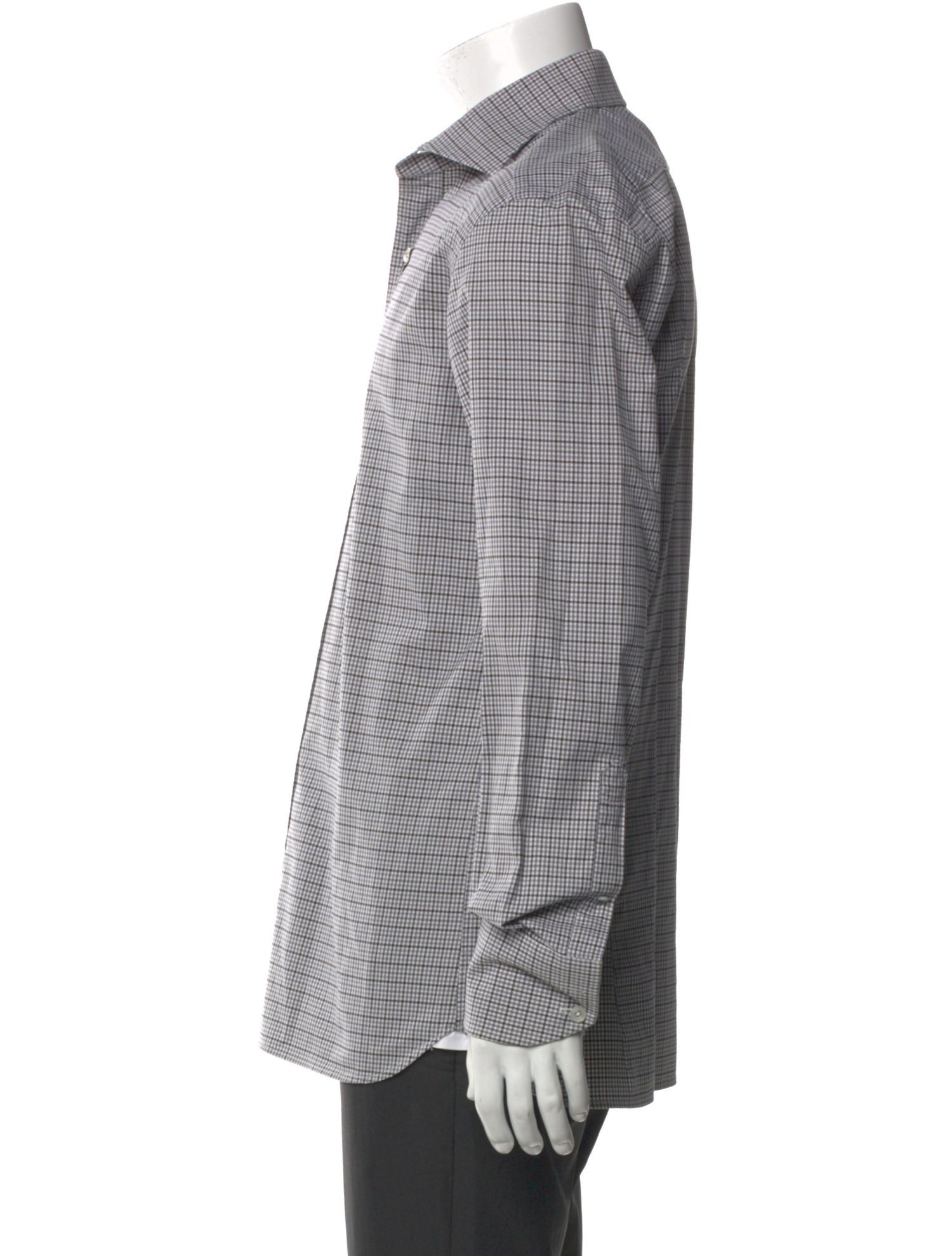 Tom Ford Plaid Print Long Sleeve Shirt