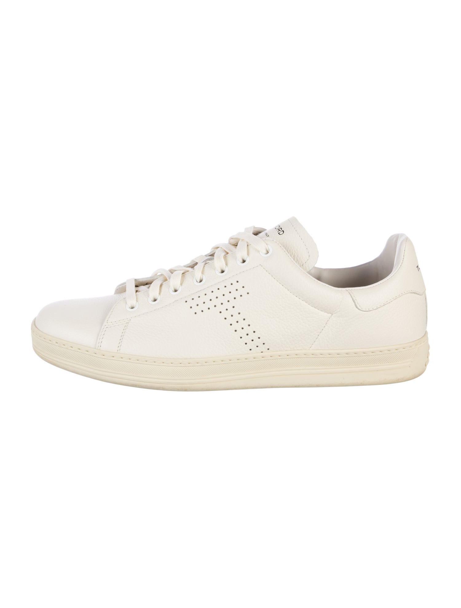 Tom Ford Leather Lasercut Accents Sneakers
