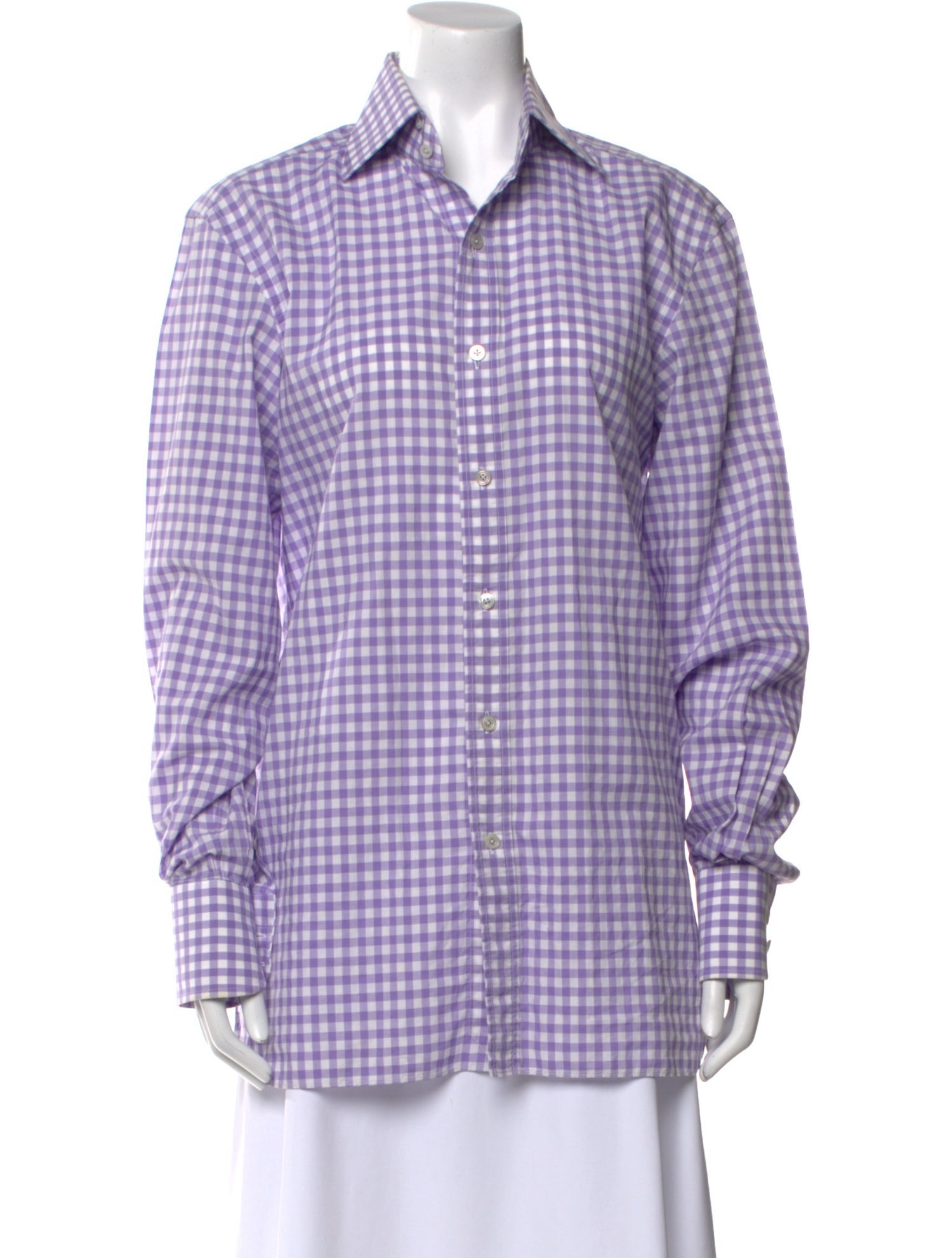Tom Ford Plaid Print Long Sleeve Dress Shirt