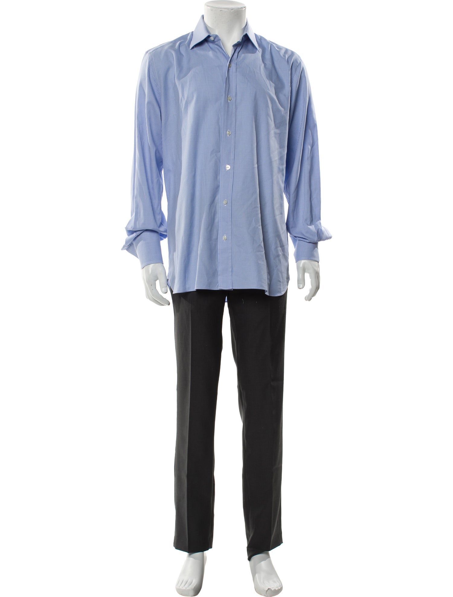 Tom Ford Plaid Print Long Sleeve Dress Shirt