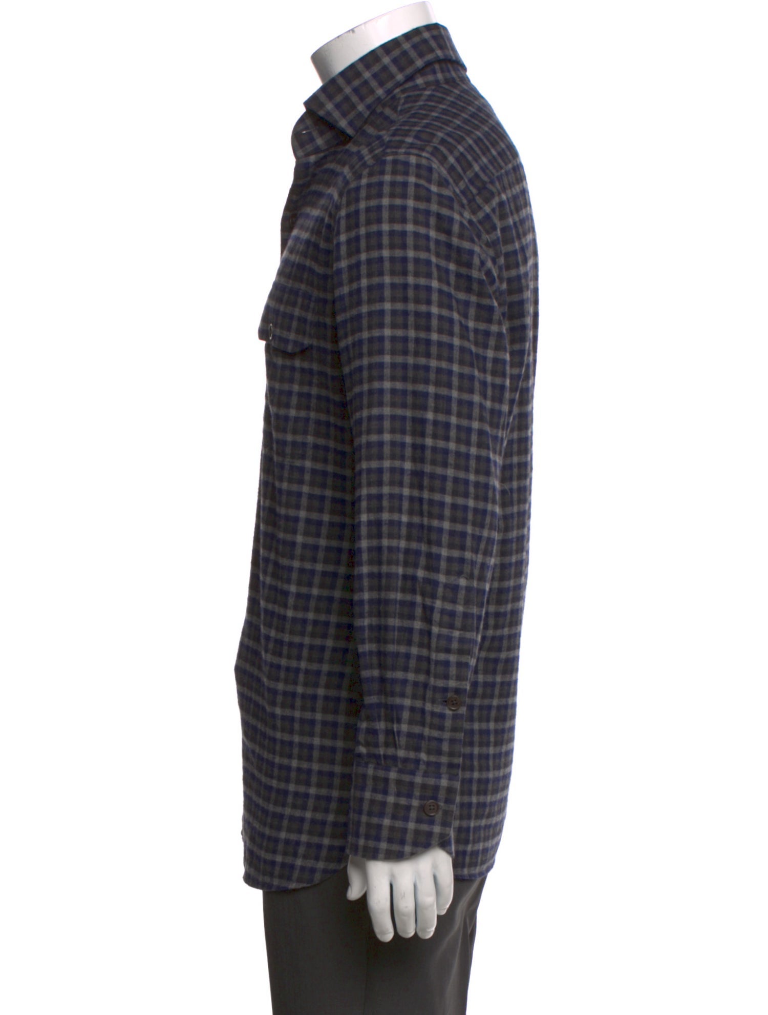 Tom Ford Plaid Print Long Sleeve Shirt