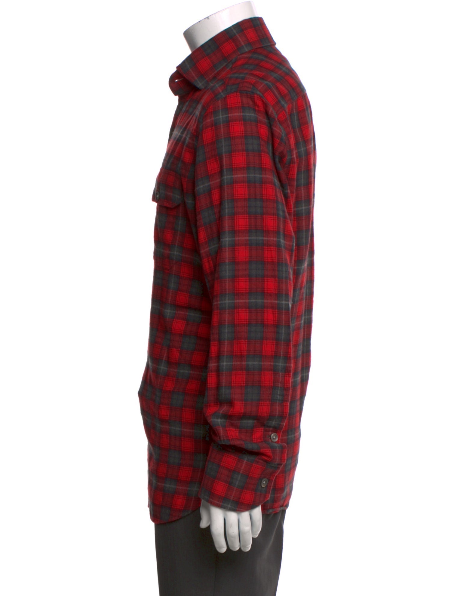 Tom Ford Plaid Print Long Sleeve Shirt