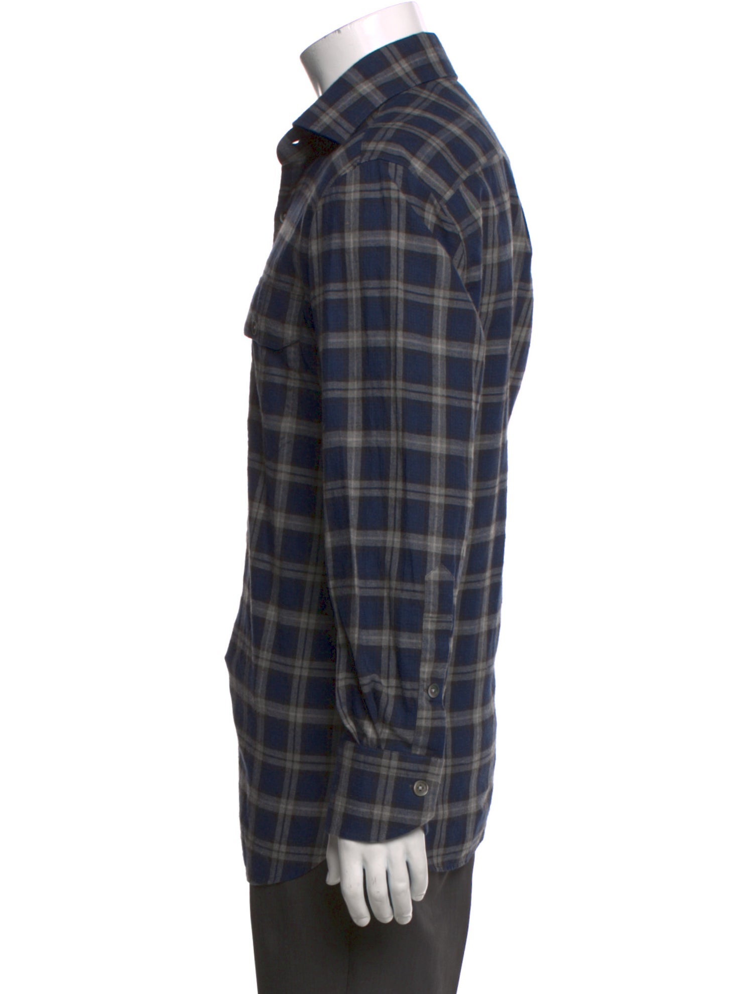 Tom Ford Plaid Print Long Sleeve Shirt