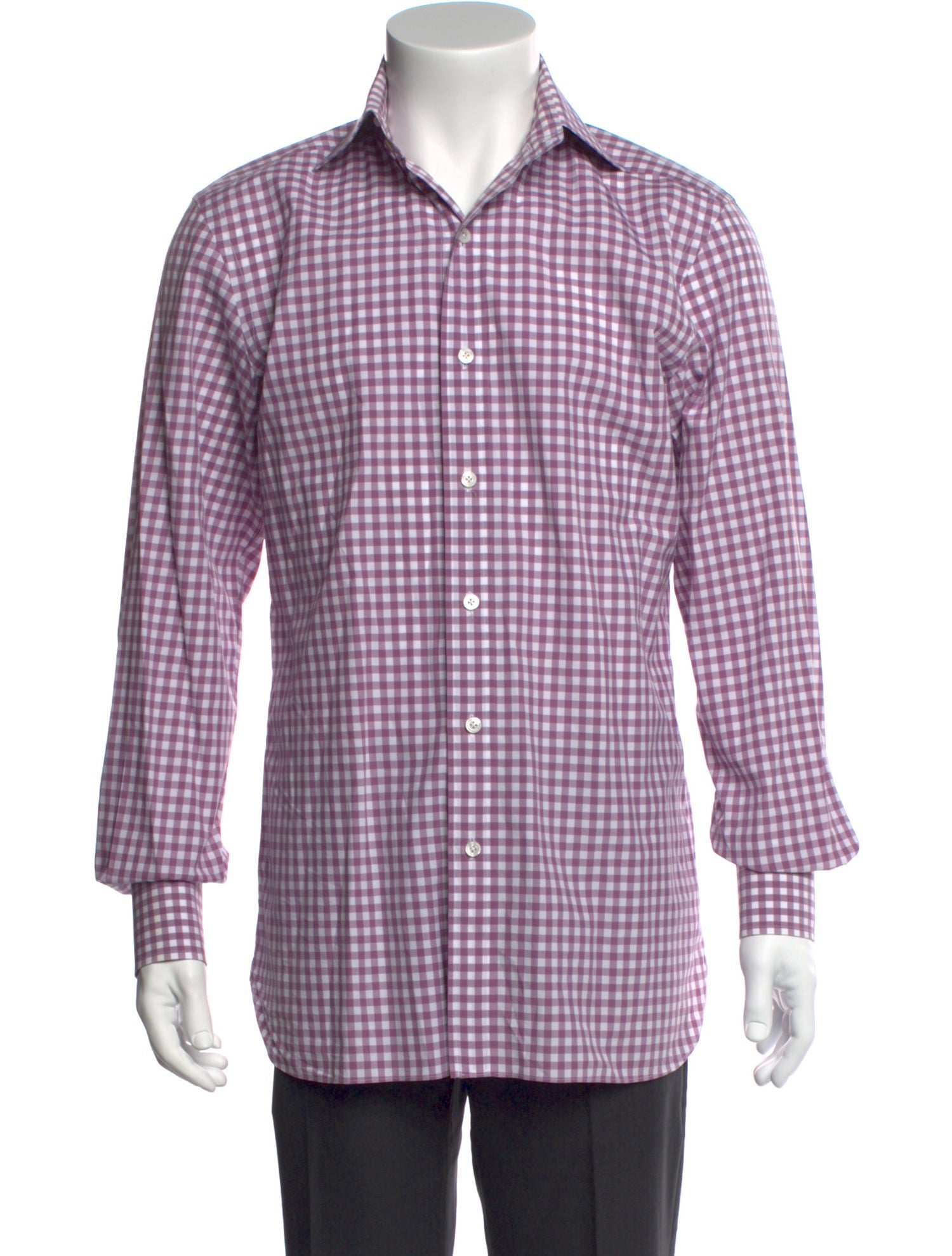 Tom Ford Plaid Print Long Sleeve Dress Shirt