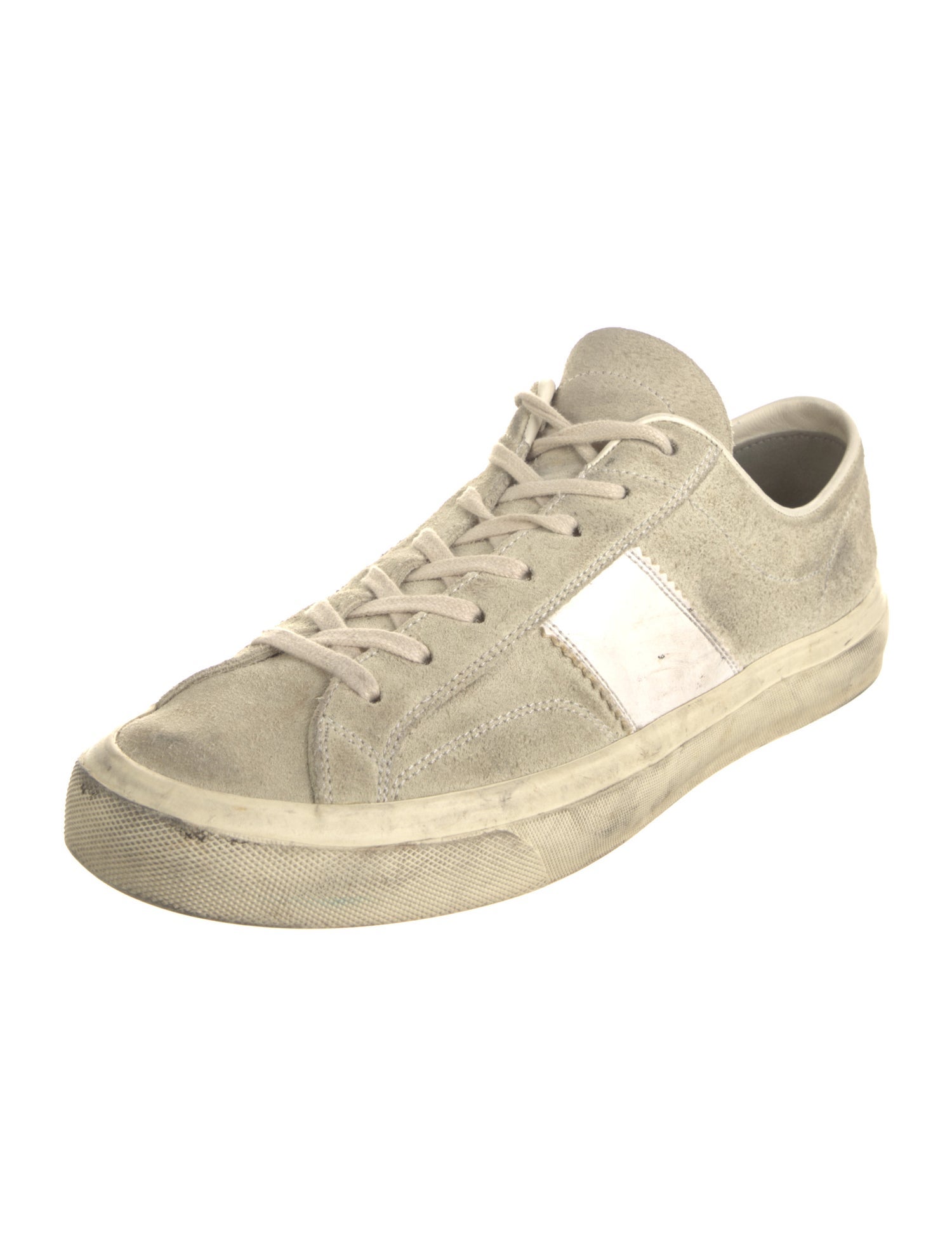 Tom Ford Suede Colorblock Pattern Sneakers