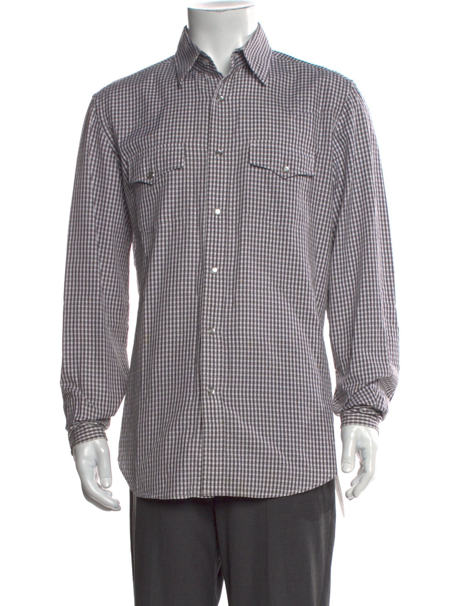 Tom Ford Plaid Print Long Sleeve Dress Shirt