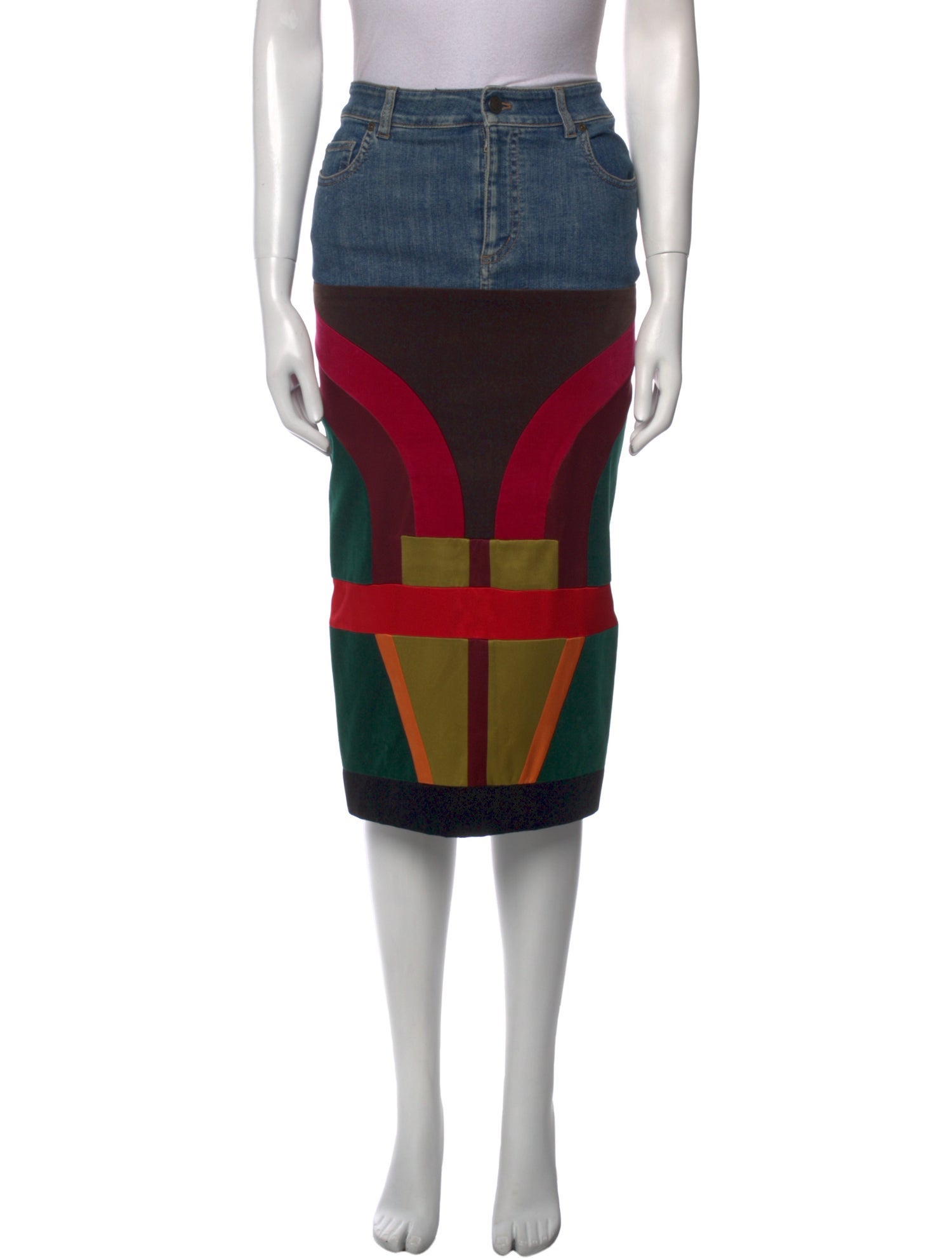 Tom Ford Striped Midi Length Skirt