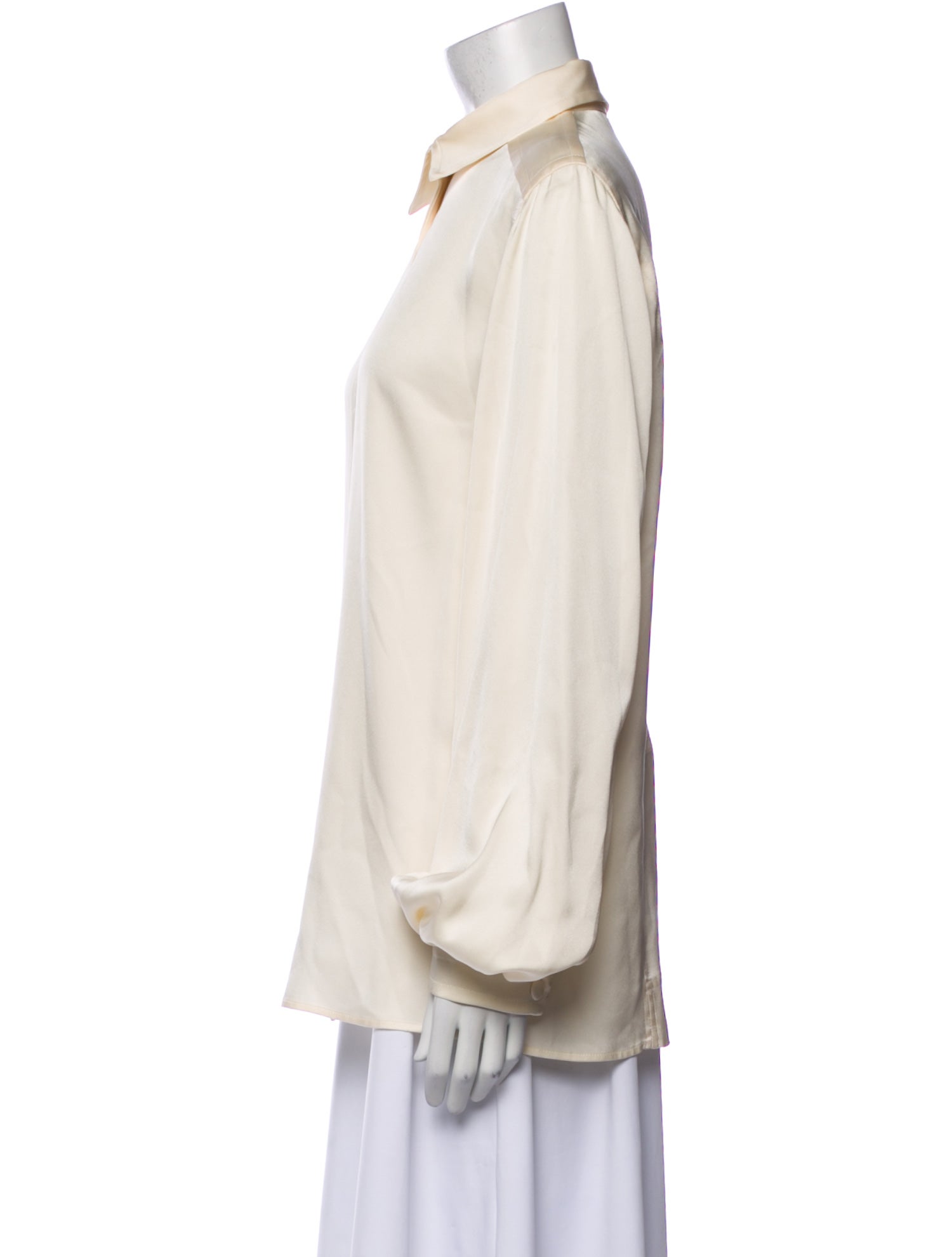 Tom Ford Silk Long Sleeve Button-Up Top