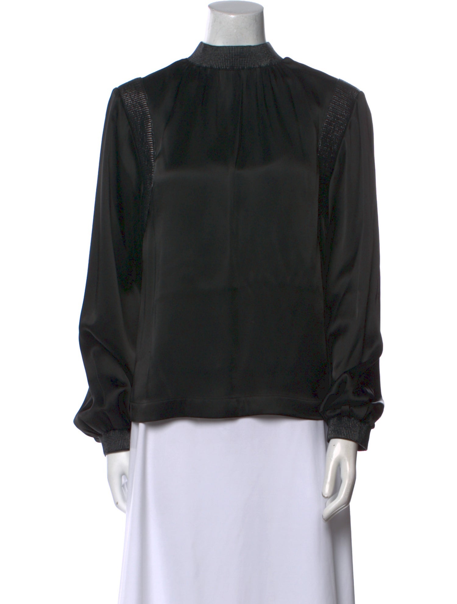 Tom Ford Mock Neck Long Sleeve Blouse