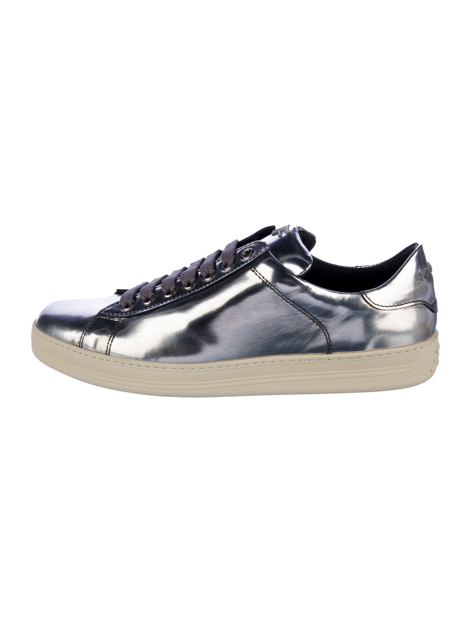 Tom Ford Leather Colorblock Pattern Sneakers