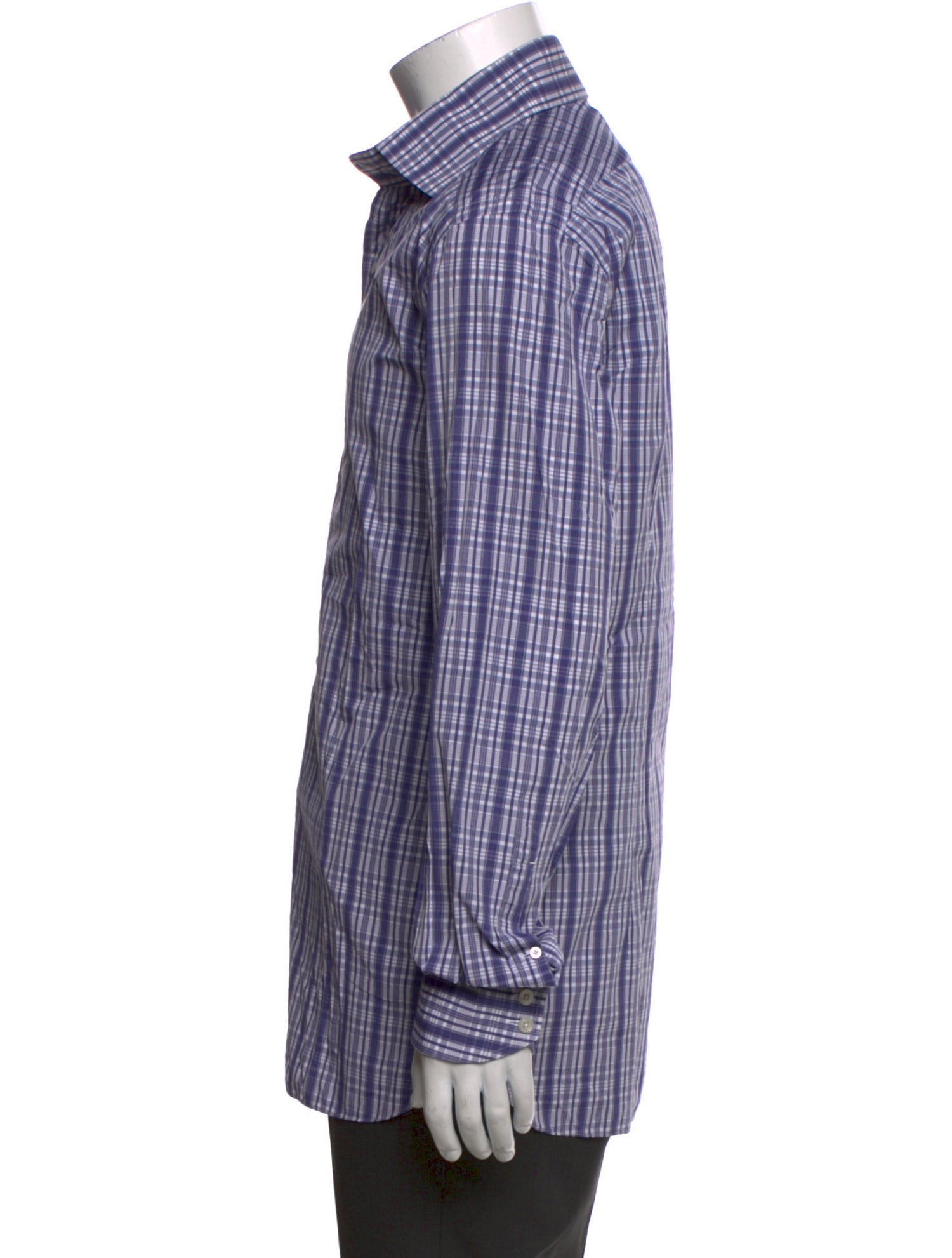 Tom Ford Plaid Print Long Sleeve Dress Shirt