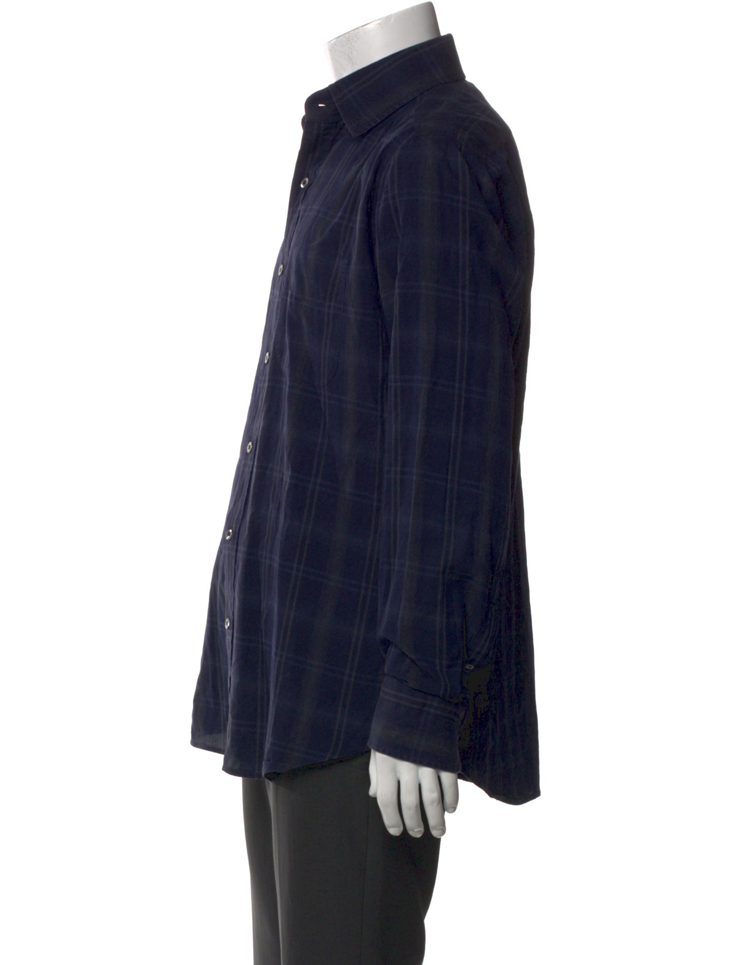 Tom Ford Plaid Print Long Sleeve Shirt