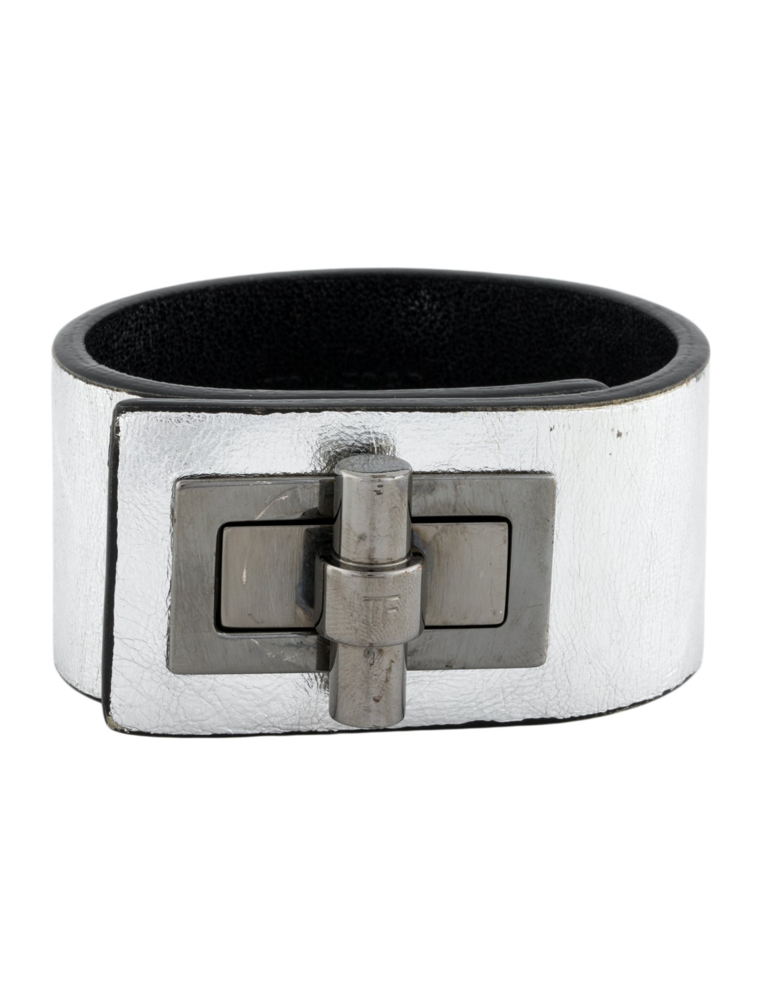 Tom Ford Leather Natalia Turnlock Wrap Bracelet